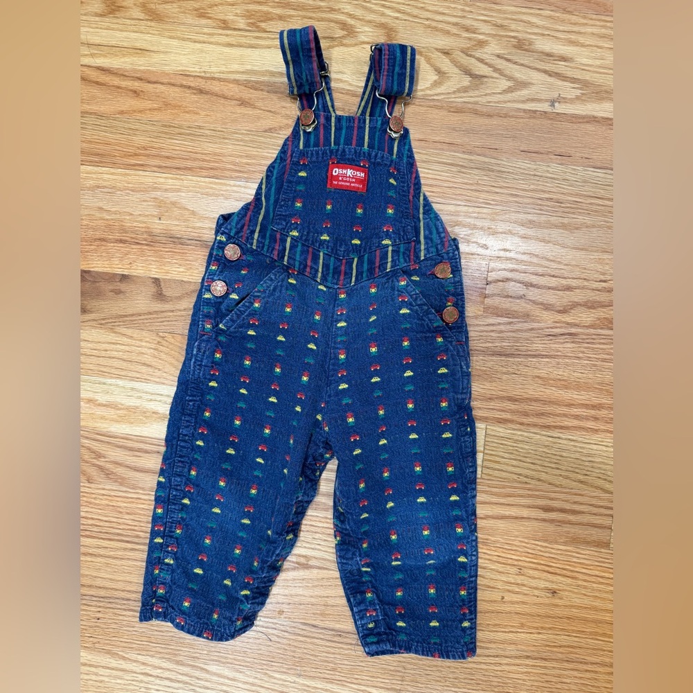 Vintage Oshkosh Overalls with cars and traffic lights